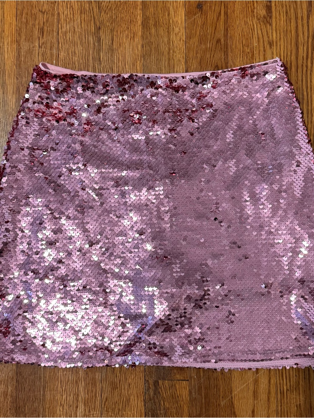 Pink Sequin Mini Skirt